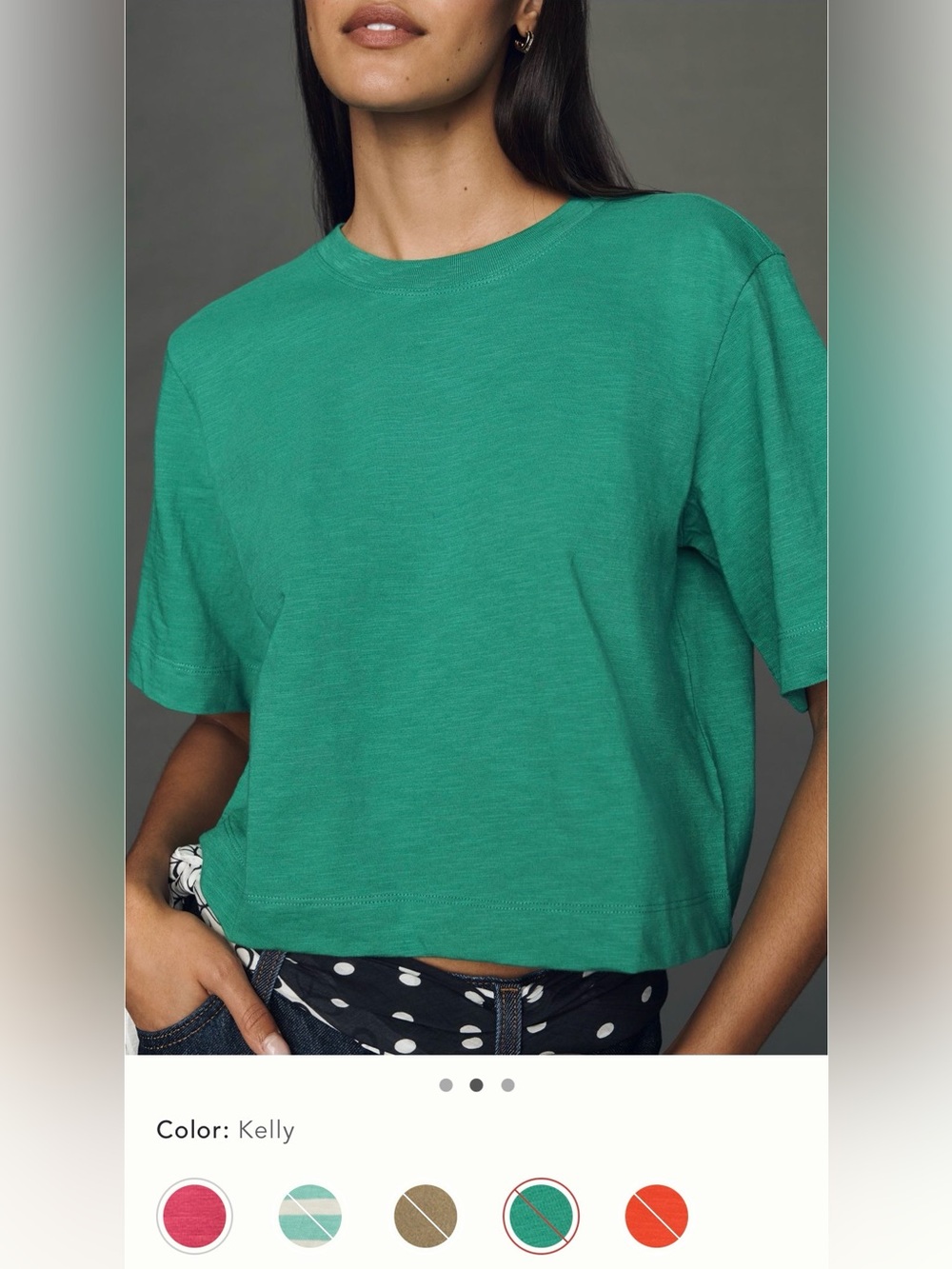 Mauve cropped boxy tee XS